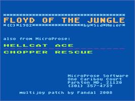 Title screen of Floyd of the Jungle on the Atari 8-bit.