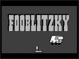 Title screen of Fooblitzky on the Atari 8-bit.