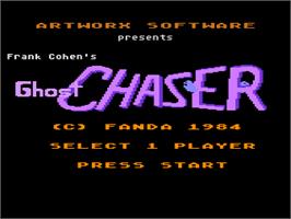 Title screen of Ghost Chaser on the Atari 8-bit.