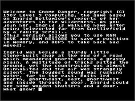 Title screen of Gnome Ranger on the Atari 8-bit.