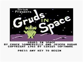 Title screen of Gruds In Space on the Atari 8-bit.