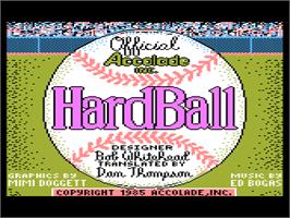 Title screen of HardBall on the Atari 8-bit.