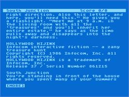 Title screen of Hollywood Hijinx on the Atari 8-bit.