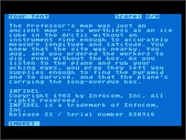 Title screen of Infidel on the Atari 8-bit.