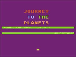 Title screen of Journey to the Planets on the Atari 8-bit.