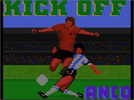 Title screen of Kick Off on the Atari 8-bit.