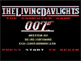 Title screen of Living Daylights on the Atari 8-bit.