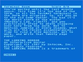 Title screen of Lurking Horror on the Atari 8-bit.