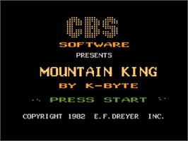 Title screen of Mountain King on the Atari 8-bit.