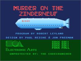 Title screen of Murder on the Zinderneuf on the Atari 8-bit.