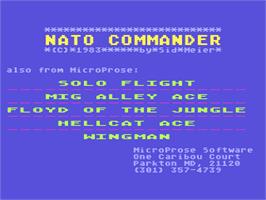Title screen of NATO Commander on the Atari 8-bit.