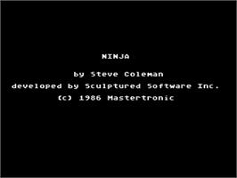 Title screen of Ninja on the Atari 8-bit.