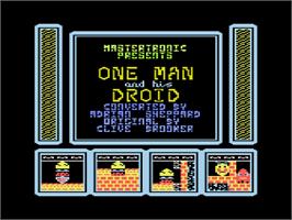 Title screen of One Man and his Droid on the Atari 8-bit.