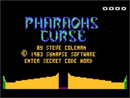 Title screen of Pharaoh's Curse on the Atari 8-bit.