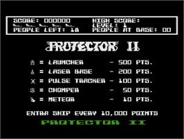 Title screen of Protector 2 on the Atari 8-bit.