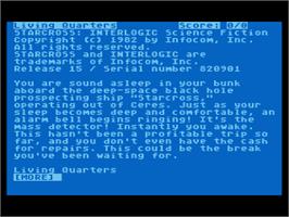 Title screen of Starcross on the Atari 8-bit.