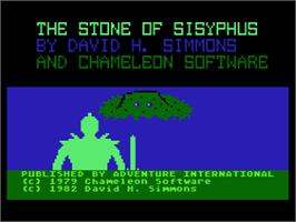 Title screen of Stone of Sisyphus on the Atari 8-bit.