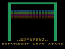 Title screen of Super Breakout on the Atari 8-bit.