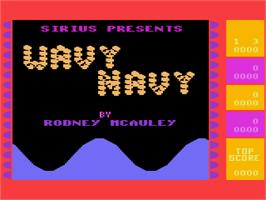 Title screen of Wavy Navy on the Atari 8-bit.