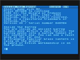 Title screen of Zork II: The Wizard of Frobozz on the Atari 8-bit.