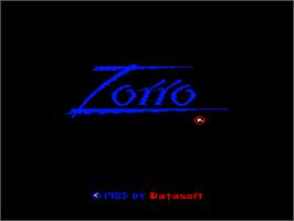 Title screen of Zorro on the Atari 8-bit.