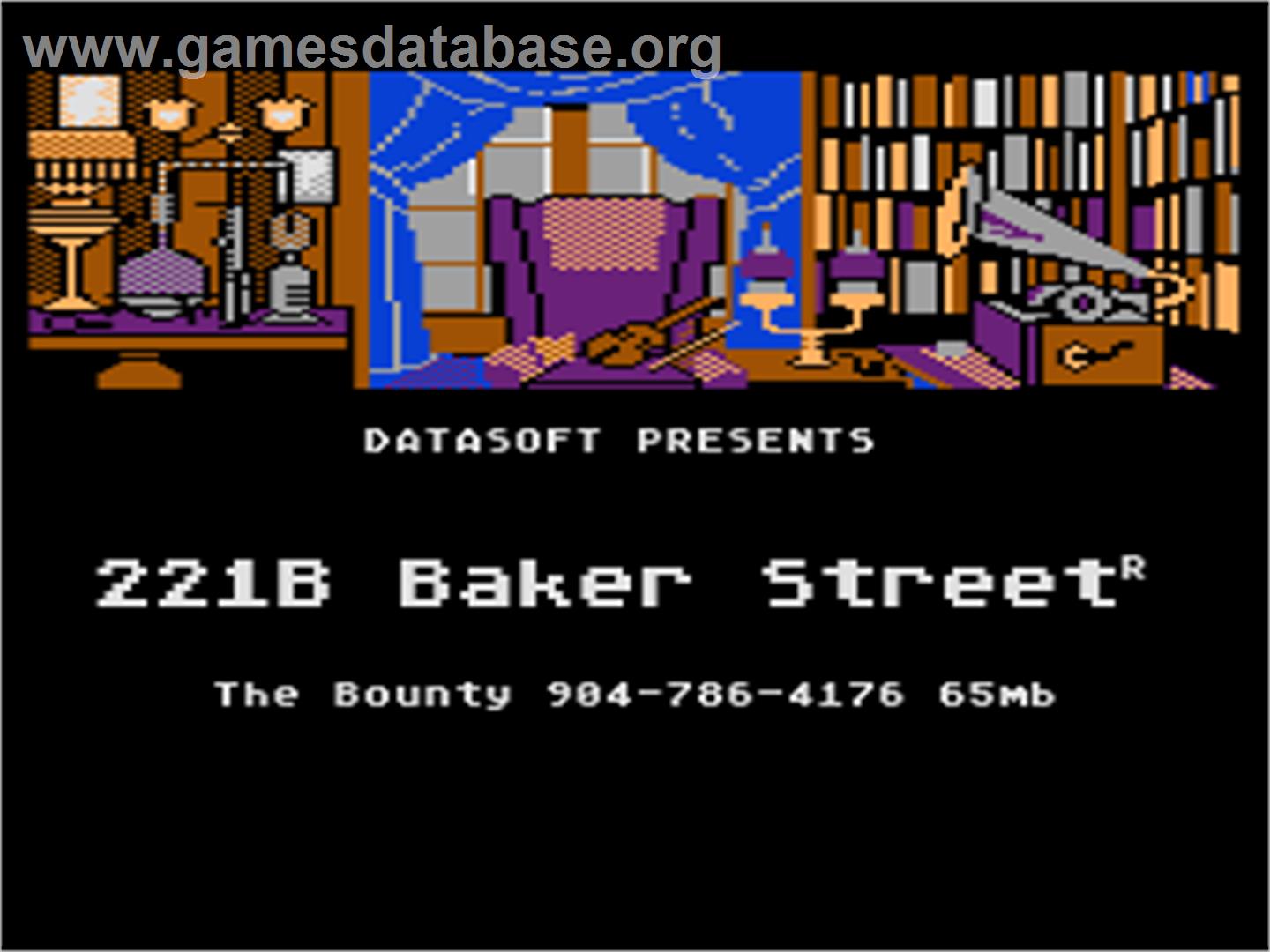 221 B Baker St. - Atari 8-bit - Artwork - Title Screen
