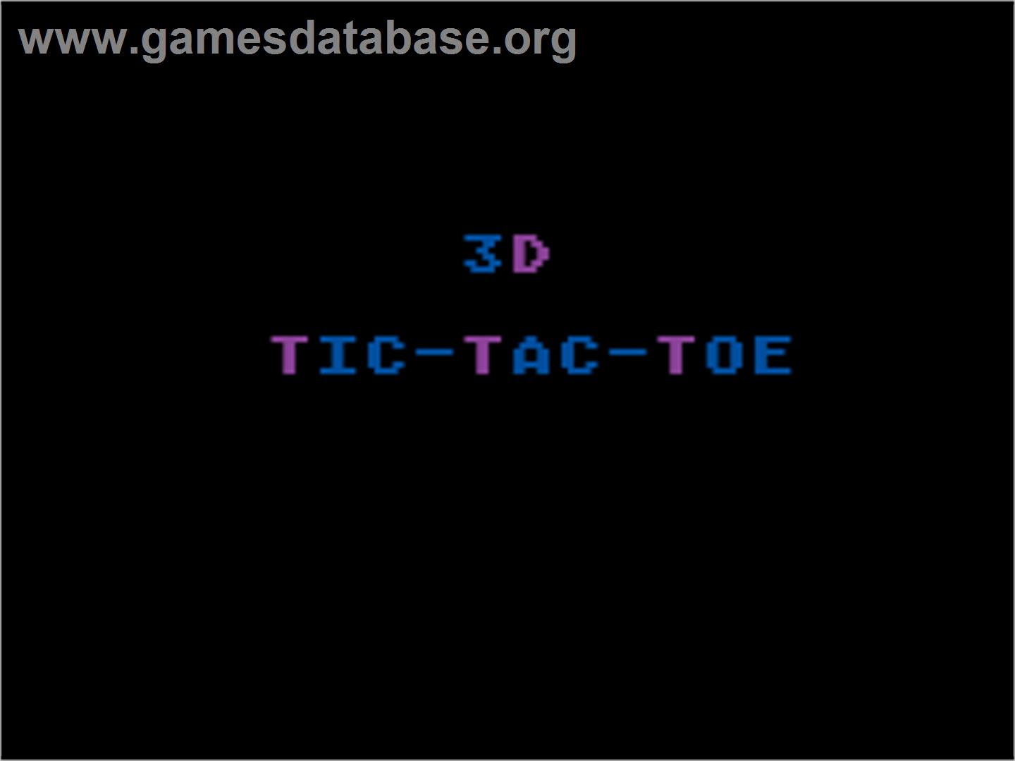 3D Tic-Tac-Toe - Atari 8-bit - Artwork - Title Screen