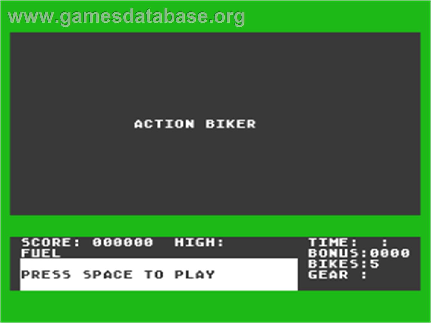 Action Biker - Atari 8-bit - Artwork - Title Screen