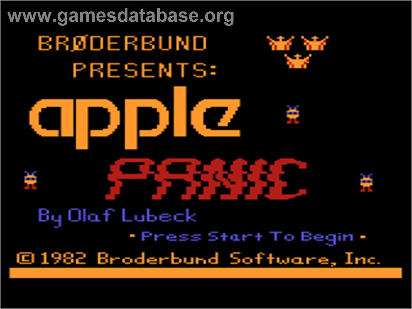Apple Panic - Atari 8-bit - Artwork - Title Screen