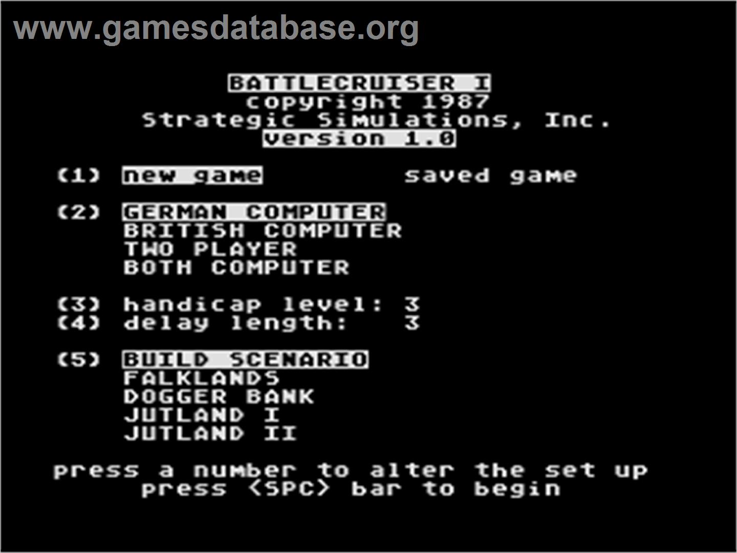 Battle Cruiser - Atari 8-bit - Artwork - Title Screen