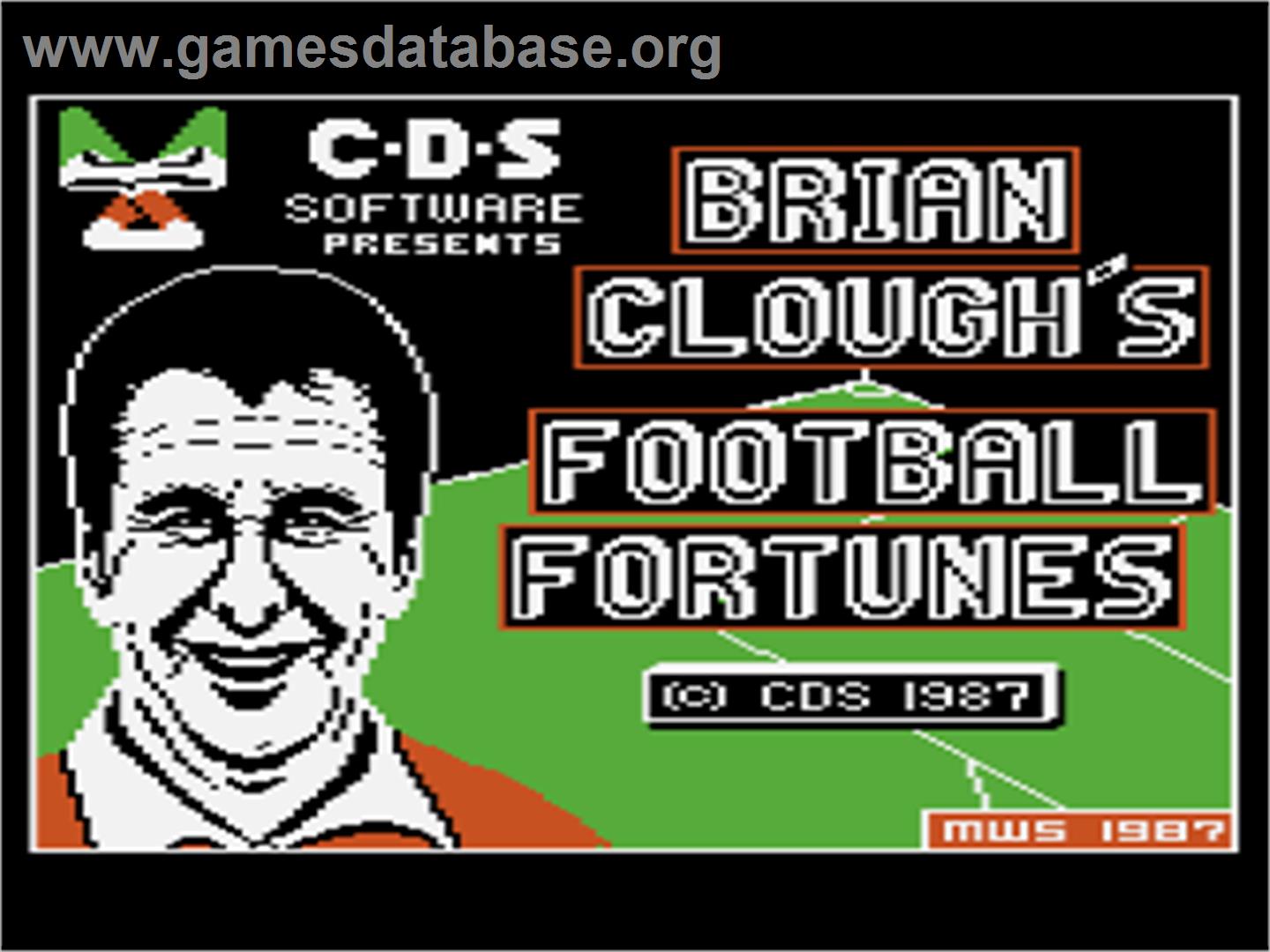 Brian Clough's Football Fortunes - Atari 8-bit - Artwork - Title Screen