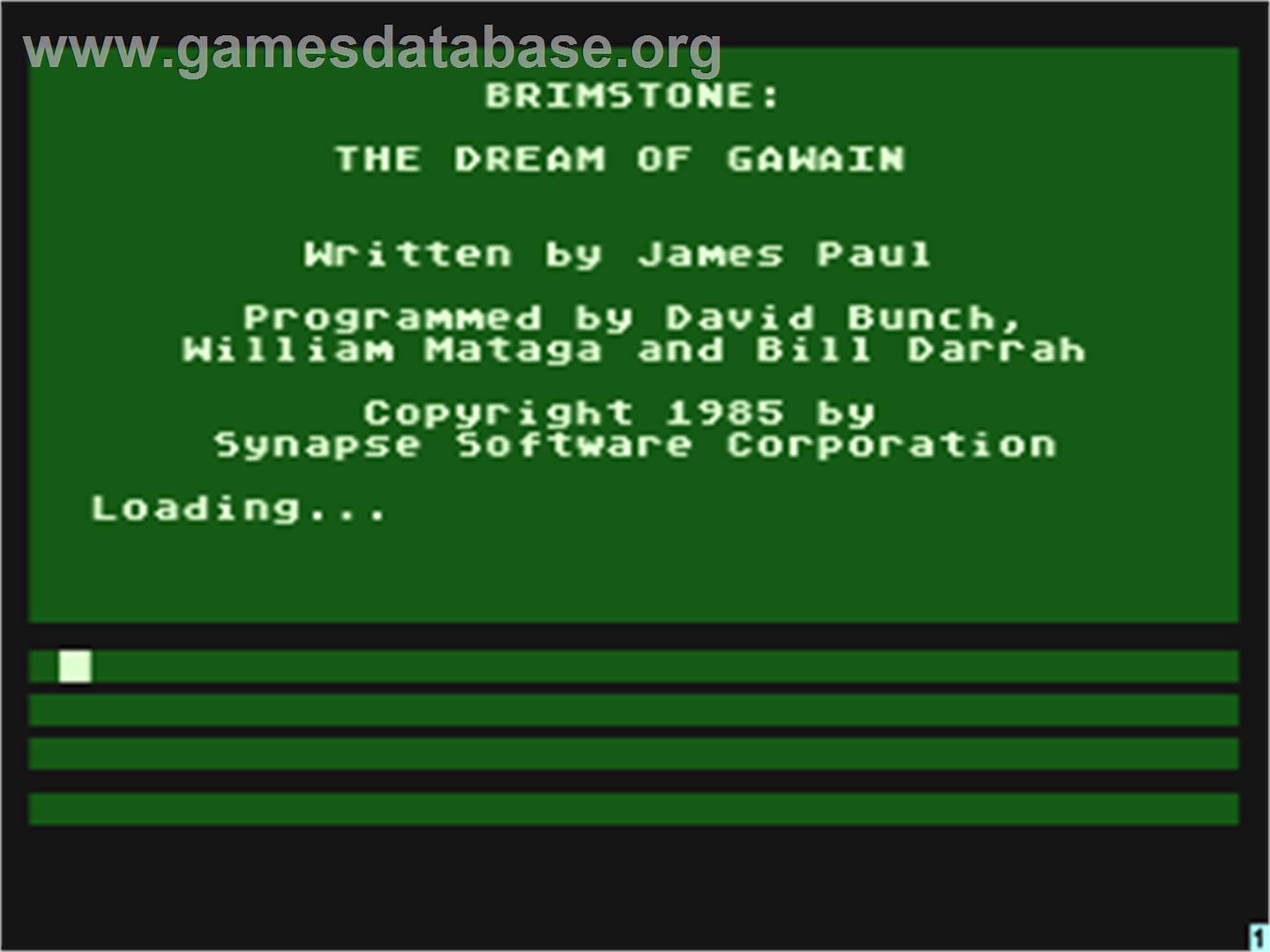 Brimstone - Atari 8-bit - Artwork - Title Screen