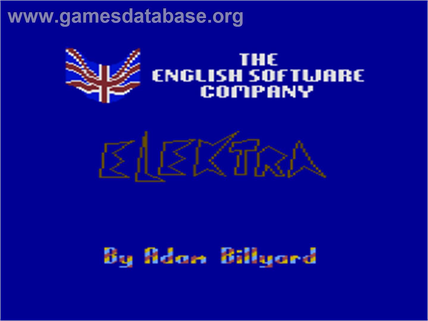 Elektraglide - Atari 8-bit - Artwork - Title Screen