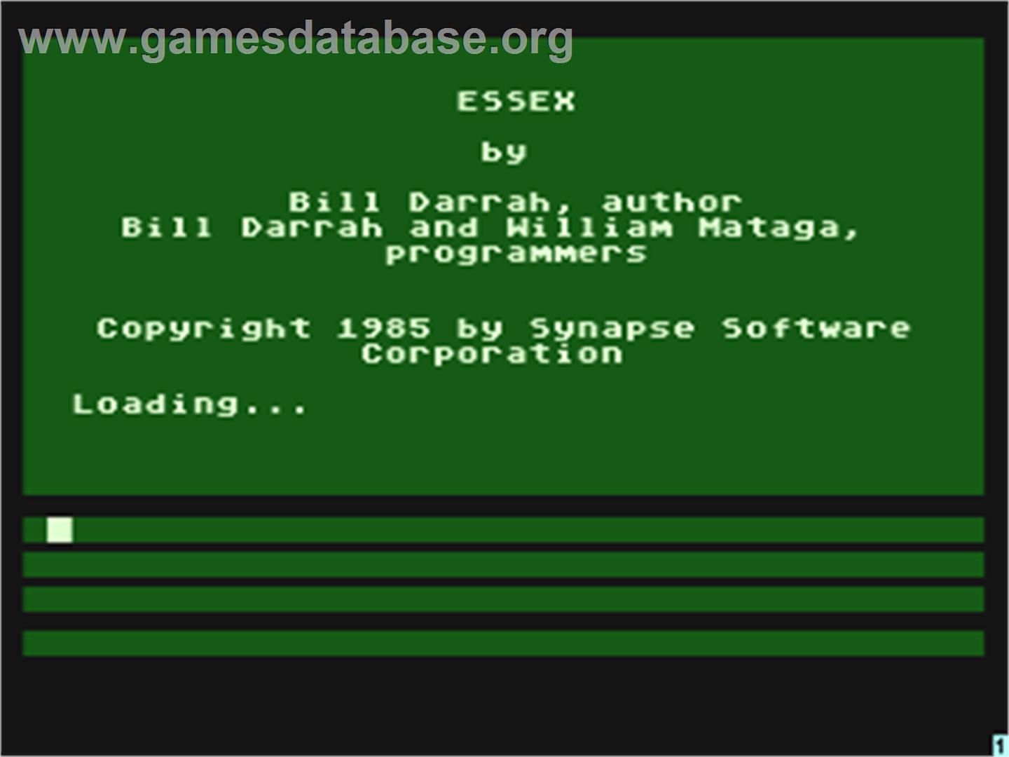 Essex - Atari 8-bit - Artwork - Title Screen