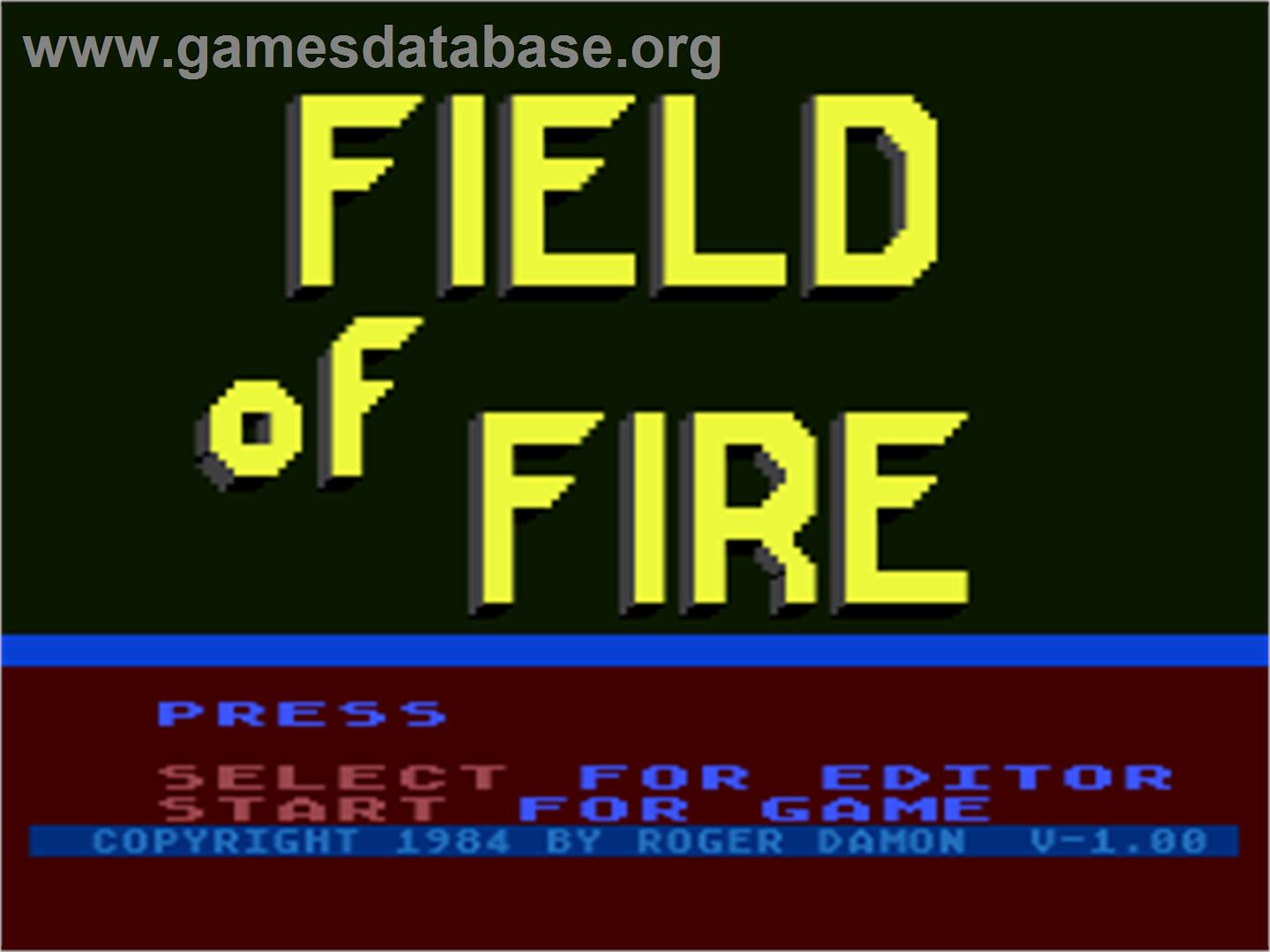 Field of Fire - Atari 8-bit - Artwork - Title Screen