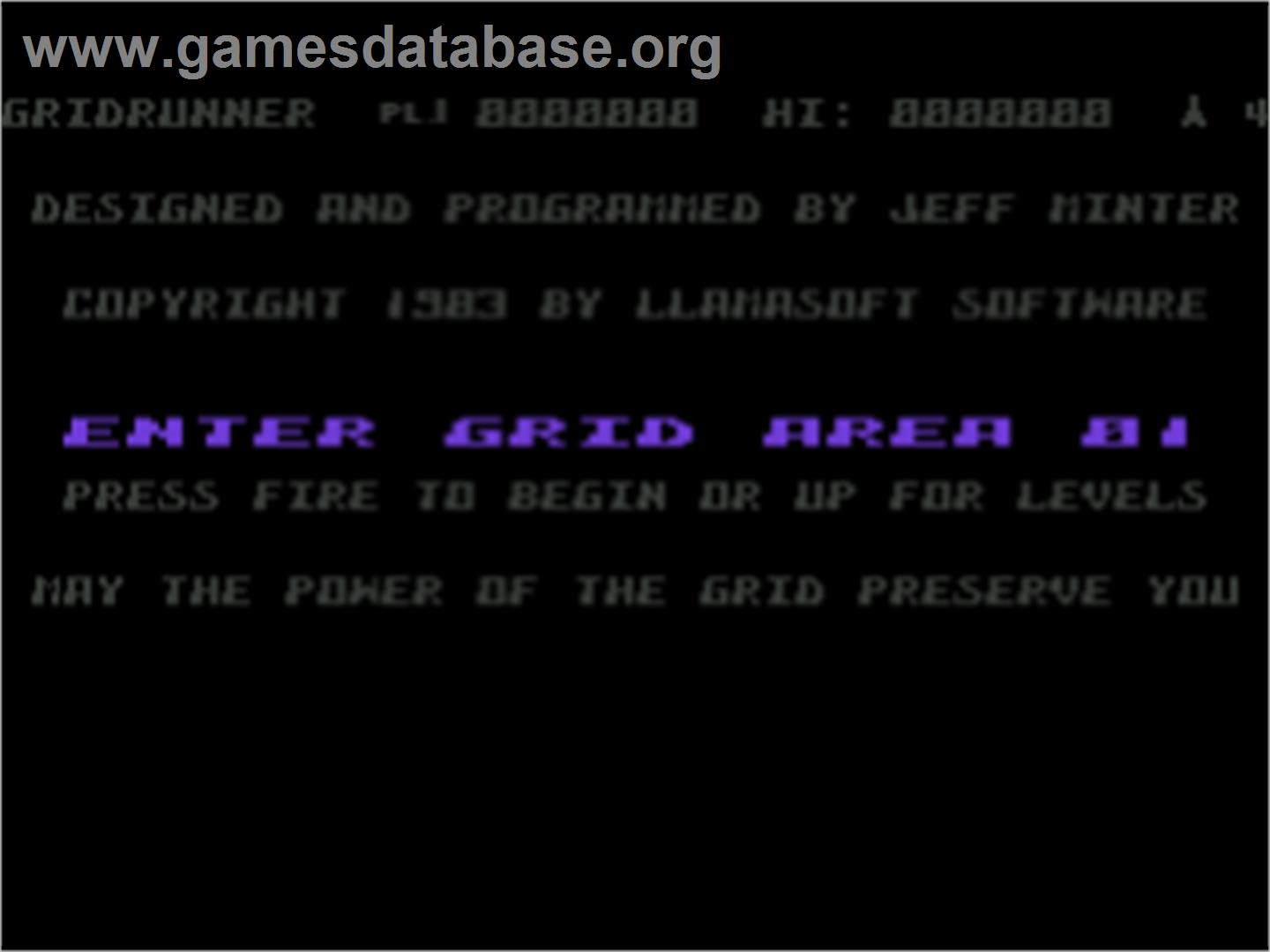 Grid Runner - Atari 8-bit - Artwork - Title Screen