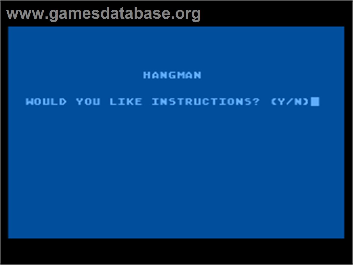 Hangman - Atari 8-bit - Artwork - Title Screen