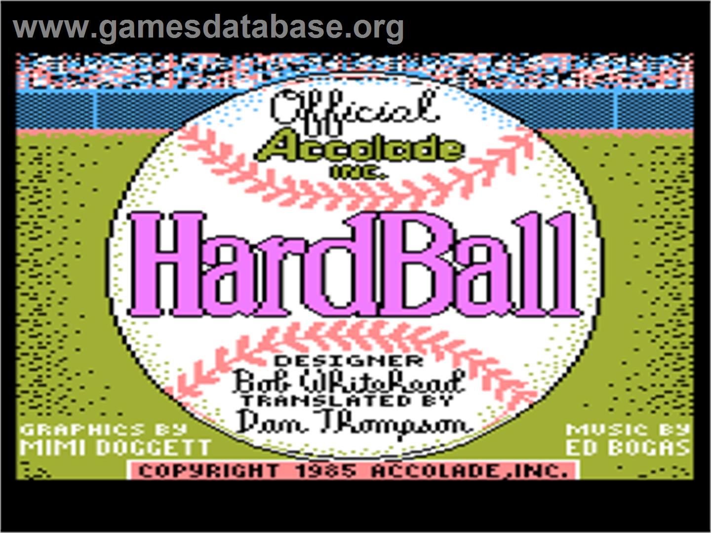 HardBall - Atari 8-bit - Artwork - Title Screen