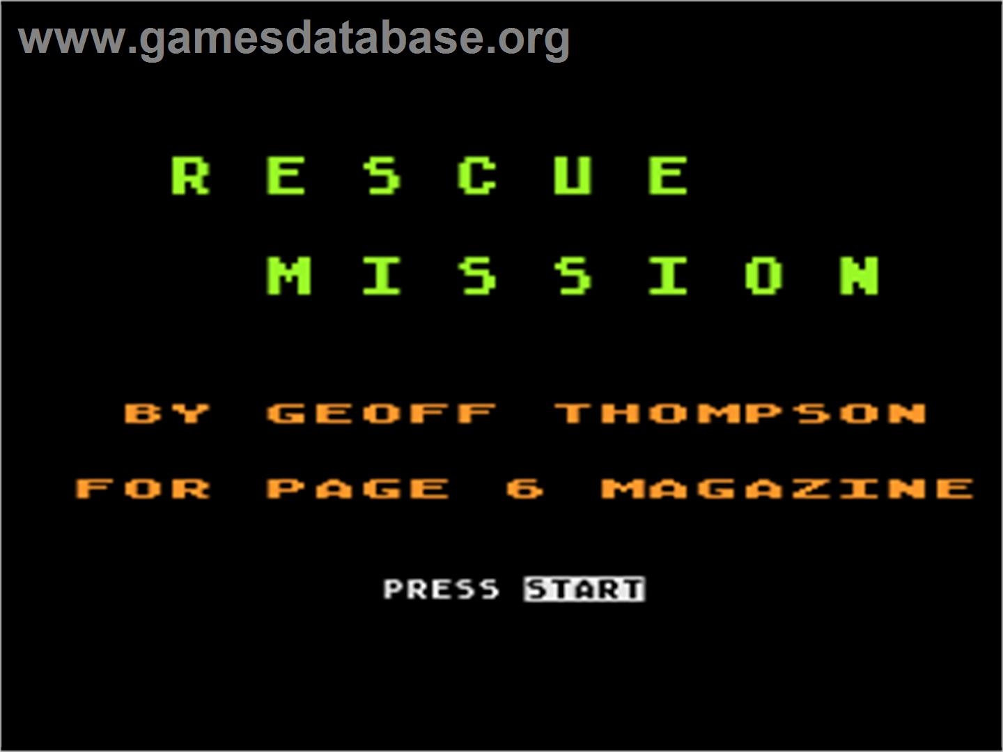 Harrier Mission - Atari 8-bit - Artwork - Title Screen