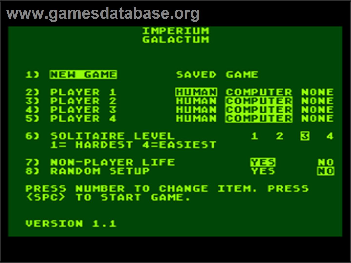 Imperium Galactum - Atari 8-bit - Artwork - Title Screen