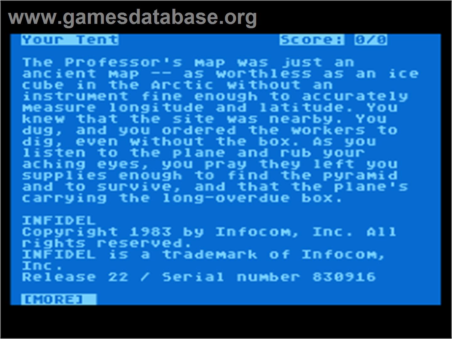 Infidel - Atari 8-bit - Artwork - Title Screen