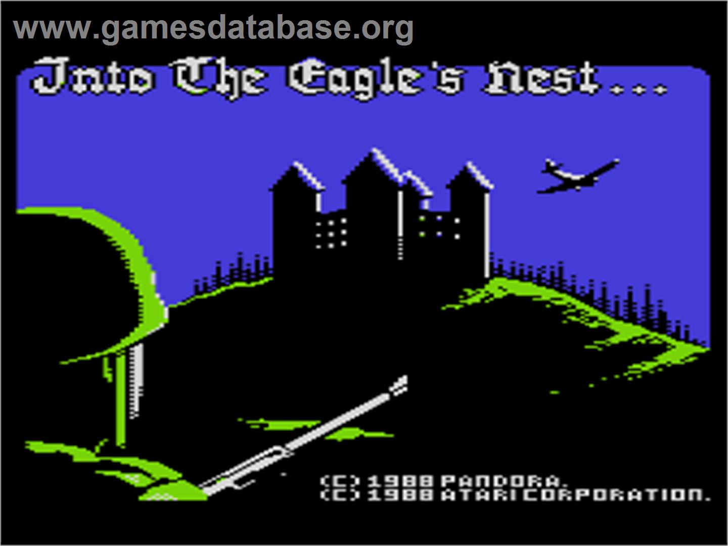 Into the Eagle's Nest - Atari 8-bit - Artwork - Title Screen