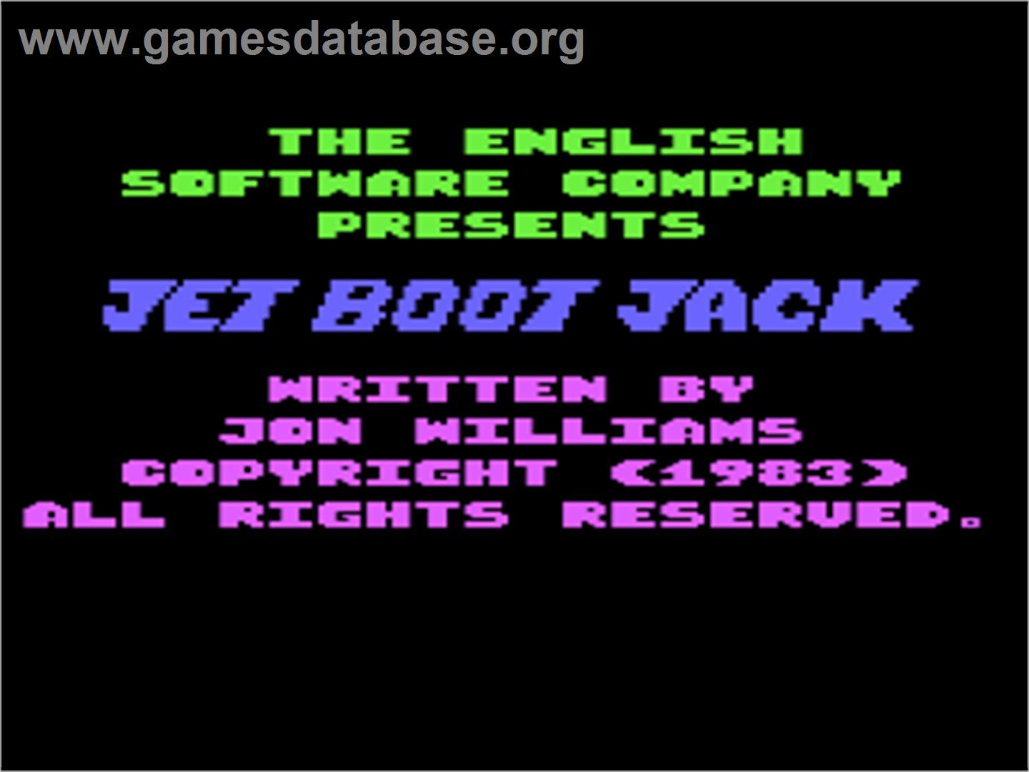 Jet Boot Jack - Atari 8-bit - Artwork - Title Screen