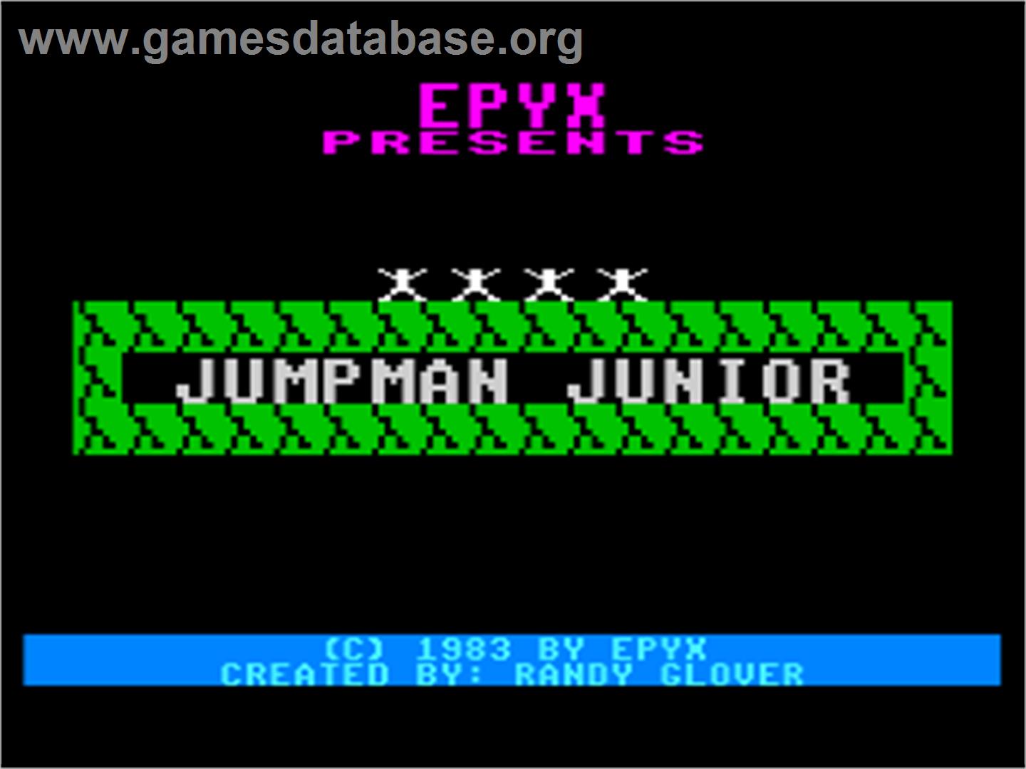 Jumpman Junior - Atari 8-bit - Artwork - Title Screen