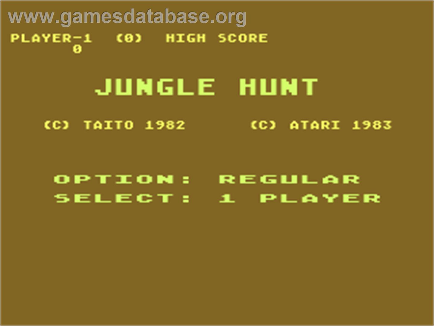 Jungle Hunt - Atari 8-bit - Artwork - Title Screen