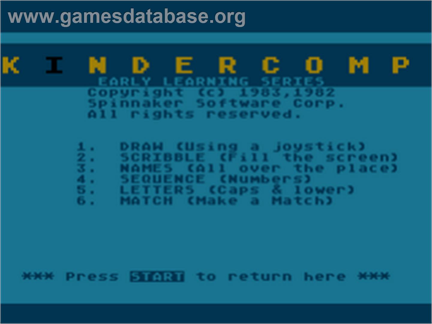 Kindercomp - Atari 8-bit - Artwork - Title Screen