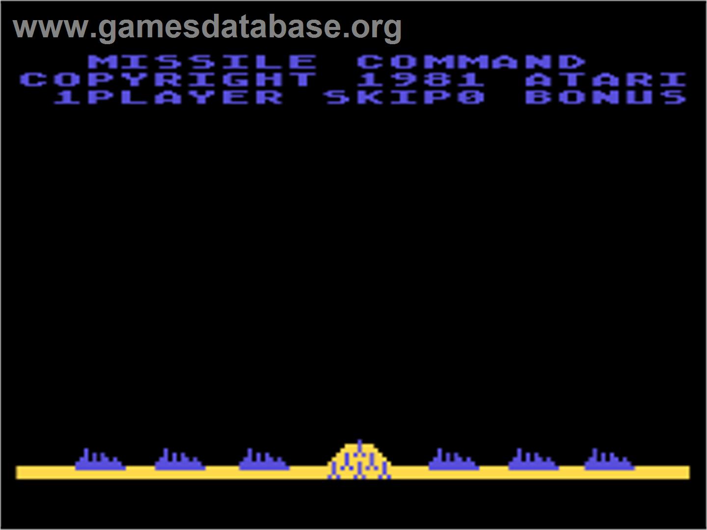 Missile Command - Atari 8-bit - Artwork - Title Screen