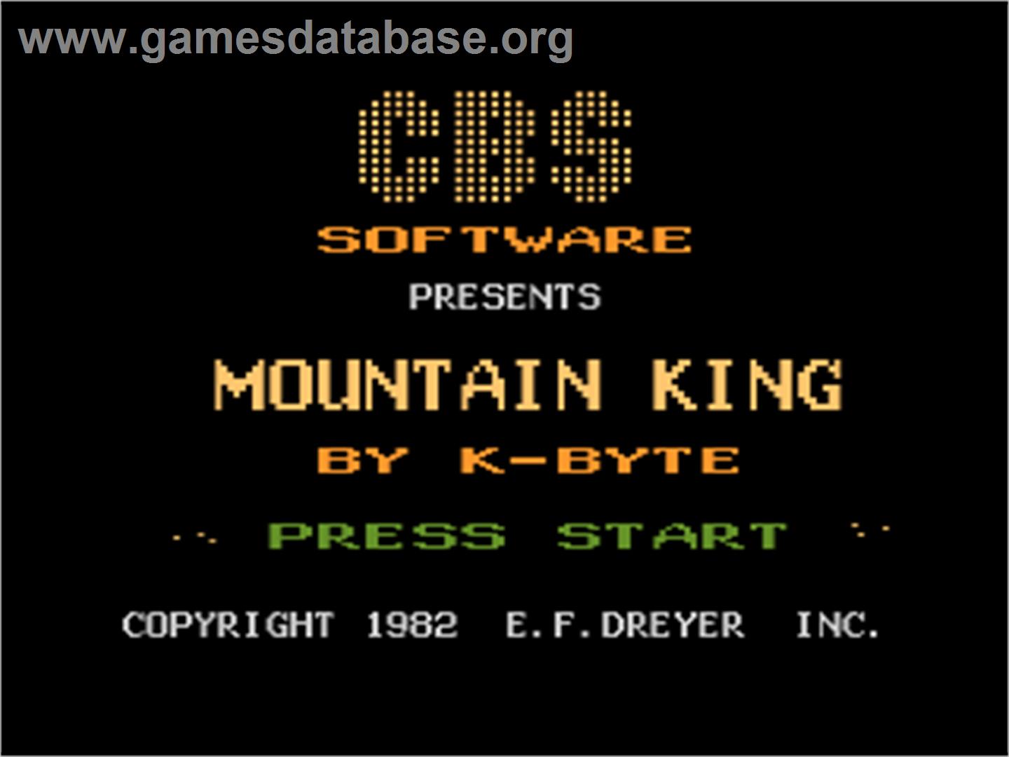 Mountain King - Atari 8-bit - Artwork - Title Screen
