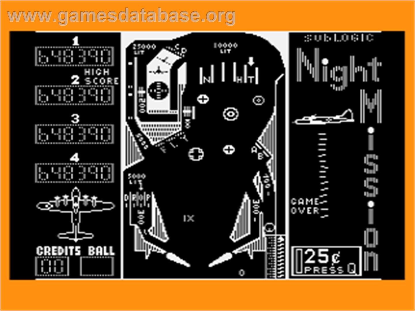 Night Mission Pinball - Atari 8-bit - Artwork - Title Screen