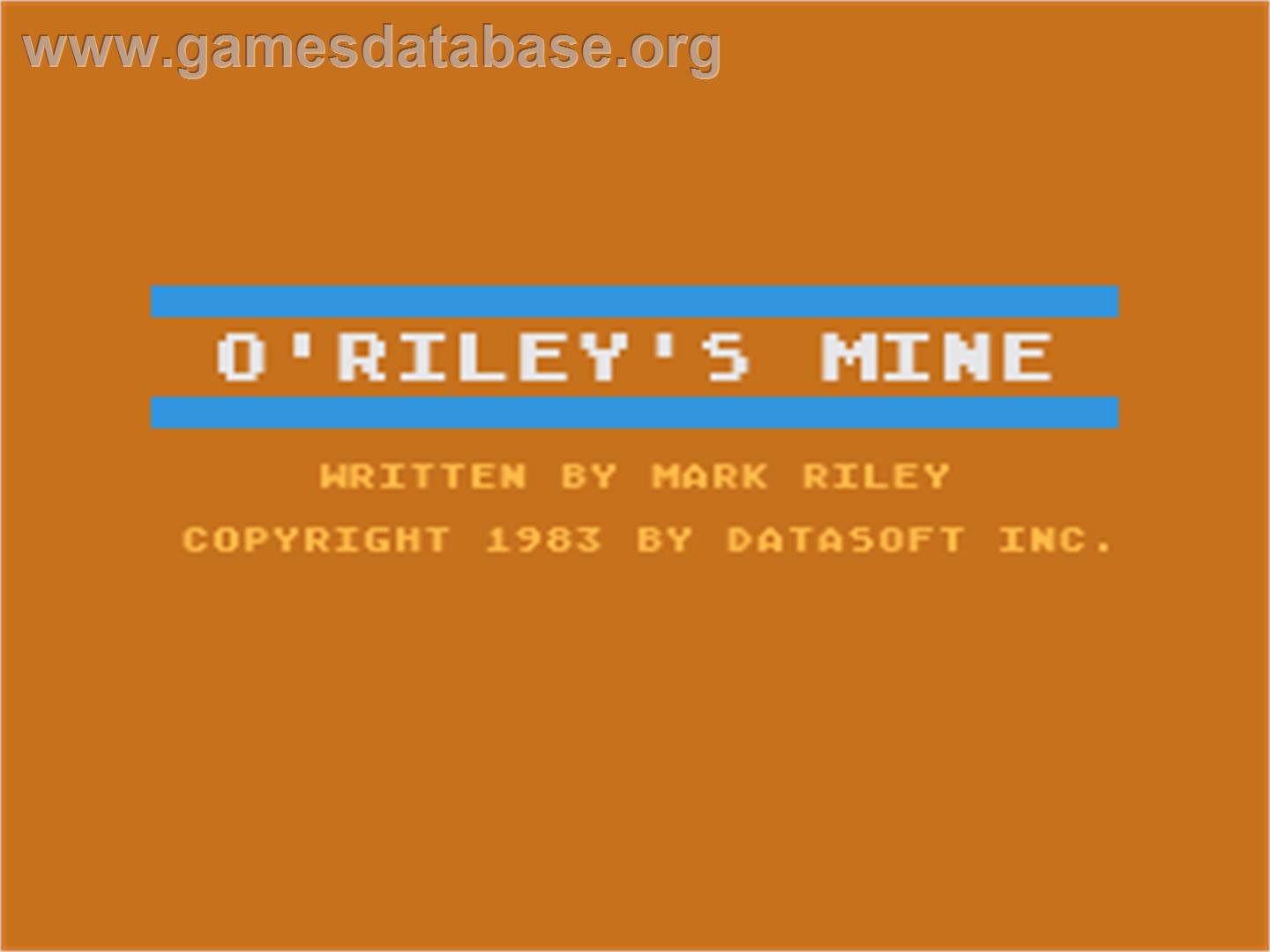 O'Riley's Mine - Atari 8-bit - Artwork - Title Screen